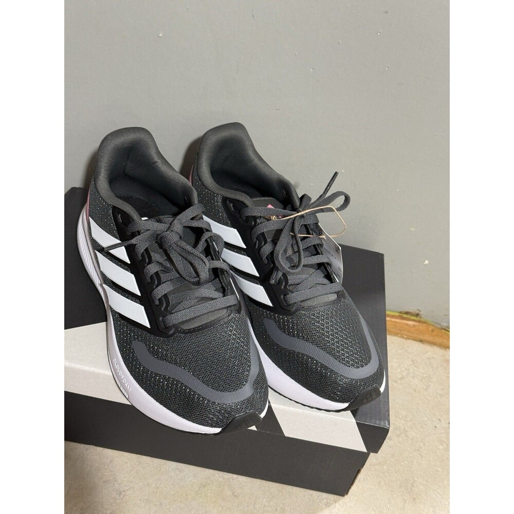 Adidas Runfalcon 5 Little Girls Sz 4 Shoes Black Pink Slip On Athletic Sneaker - Picture 7 of 16